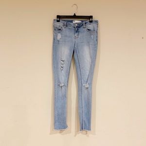 RSQ Distressed Mid-Rise Light Washed Jean